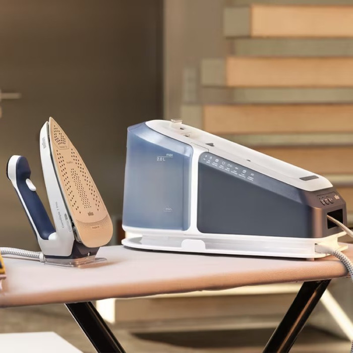 Прасувальна система Braun CareStyle 7 Pro, 2700Вт, 2000мл, паровий удар -600гр, нерж. сталь, біло-синій