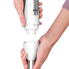 Блендер Braun заглибний MultiQuick 7, 1000Вт, чаша-600мл, 5 швидкостей, біло-сірий