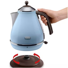 Електрочайник DeLonghi Icona Vintage, 1.7л, нержавіюча сталь, блакитний