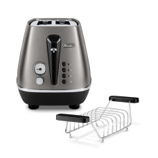 Тостер  DeLonghi Distinta  900Вт, метал, нековзні ніжки, титановий