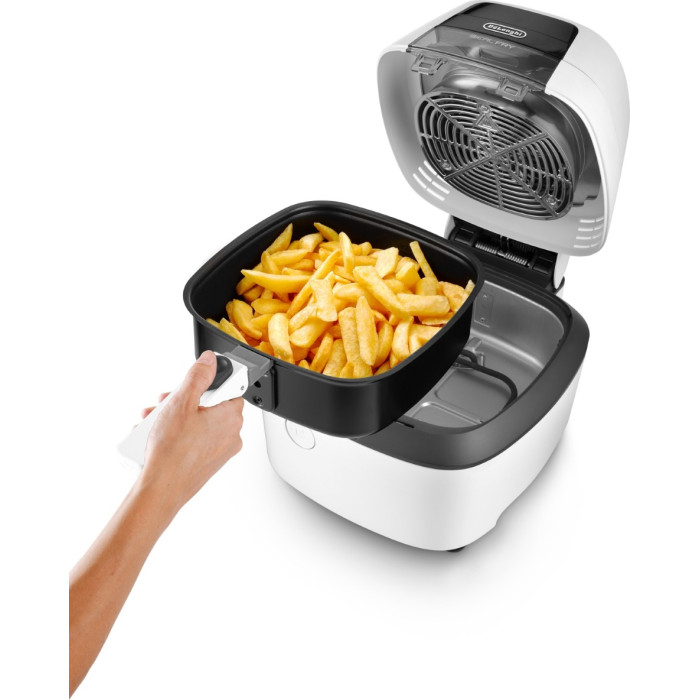 Мультипіч DeLonghi IdealFry 1700Вт, чаша-3,5л, механічне керування, 6 авто. программ, пластик, білий