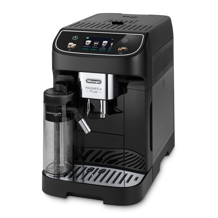 Кавомашина Delonghi Magnifica Plus, 1.8л, зерно+мелена, автомат.капуч, дисплей, авторецептів -15, чорний
