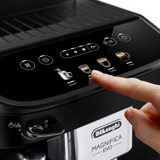 Кавомашина Delonghi Magnifica Evo, 1.8л, зерно+мелена, ручний капуч, дисплей, авторецептів -4, чорний