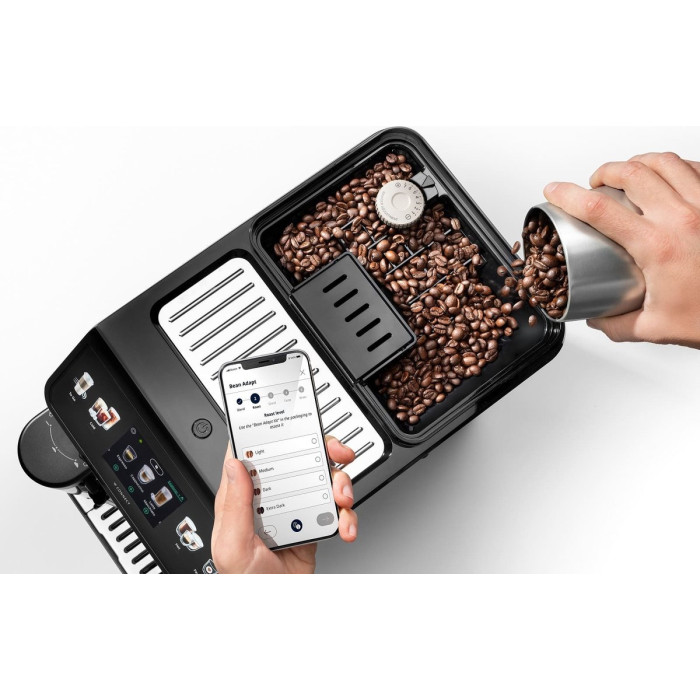 Кавомашина Delonghi Eletta Explore, 1.8л, зерно+мелена, автомат.капуч, авторецептів -50, чорний