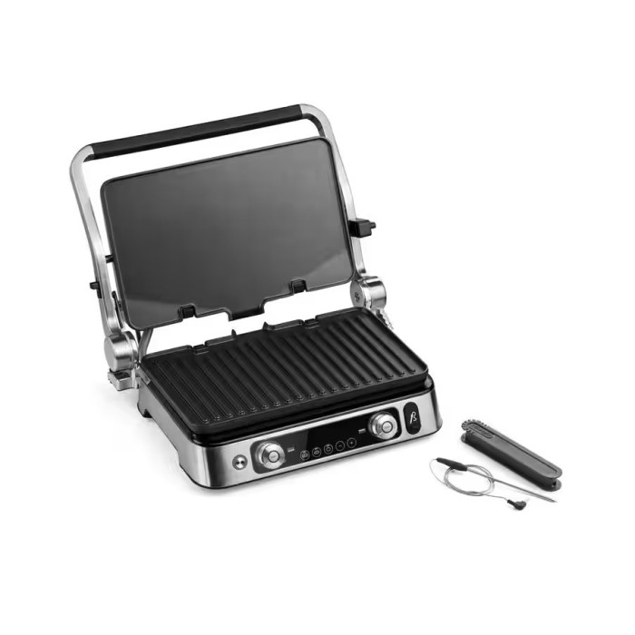 Гриль Delonghi  прижимний MultiGrill 2200Вт, темп. режимів-3, з`ємні пластини, терощуп, метал