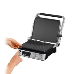 Гриль Braun  прижимний MultiGrill 7 CG 2000Вт, темп. режимів-3, з`ємні пластини+ пластини для вафель, метал
