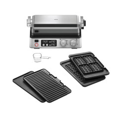 Гриль Braun  прижимний MultiGrill 7 CG 2000Вт, темп. режимів-3, з`ємні пластини+ пластини для вафель, метал