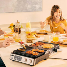 Гриль Braun  прижимний MultiGrill 7 CG 2000Вт, темп. режимів-3, з`ємні пластини+ пластини для вафель, метал