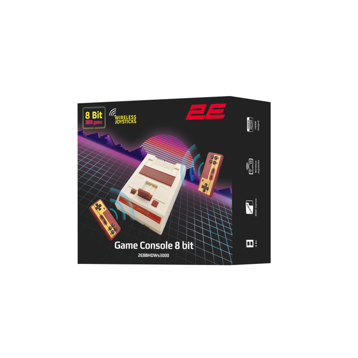 Ігрова консоль 2Е 8bit HDMI (2 бездротових геймпада, 3000 ігор)