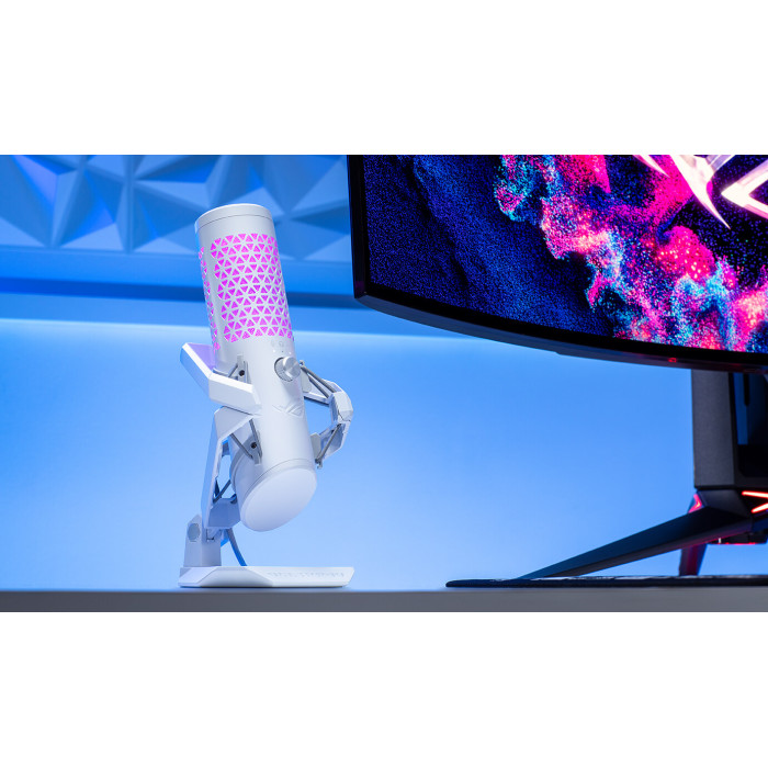 Мікрофон геймінговий ASUS ROG Carnyx, Omni, RGB, USB-A, 3м, білий
