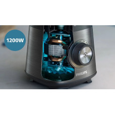 Блендер PHILIPS стаціонарний Series 5000, 1200Вт, чаша-2000мл, скло, склянка в комплекті, чорний