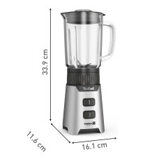Блендер Tefal стаціонарний Minimix Glass 400Вт, чаша-700мл, ємність для смузі to go, скло, сірий