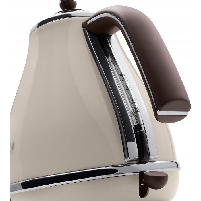 Електрочайник DeLonghi Icona Vintage, 1.7л, нержавіюча сталь, бежевий