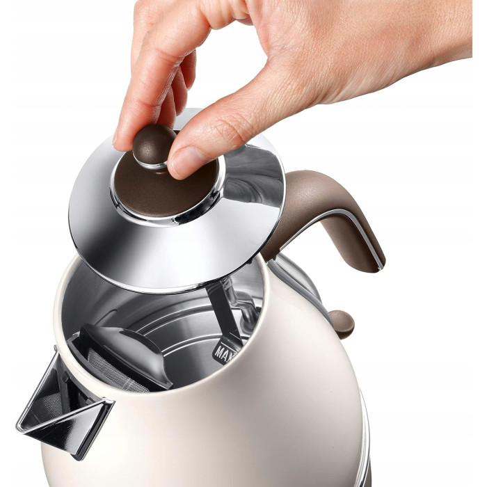 Електрочайник DeLonghi Icona Vintage, 1.7л, нержавіюча сталь, бежевий