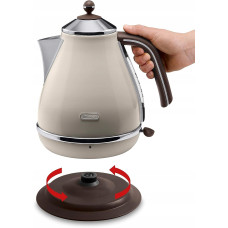 Електрочайник DeLonghi Icona Vintage, 1.7л, нержавіюча сталь, бежевий