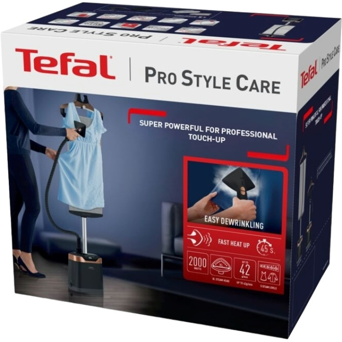 Відпарювач Tefal вертикальний Pro Style Care, 2000Вт, 1300мл, постійна пара - 42гр, чорно-золотий