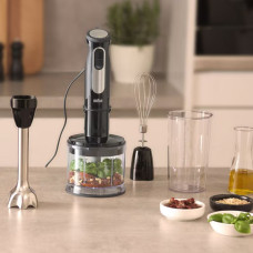 Блендер Braun заглибний MultiQuick 5 Pro, 1000Вт, чаша-600мл, вінчик для взбивання, чорний
