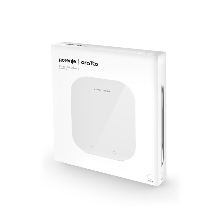 Ваги Gorenje кухонні, 10кг, AAAx3 в комплекті, скло, білий