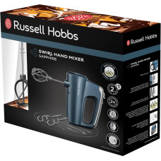 Міксер Russell Hobbs ручний Sapphire, 350Вт, насадки-4, турборежим, синій