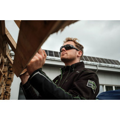 Окуляри захисні Neo Tools протиосколкові, клас захисту FT, резинові дужки, полікарбонат, темно сірий