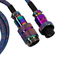 Кабель USB-A/USB-C > USB-C заряджання/синхронізації Keychron, 1.08м, Type-C, Premium Coiled Aviator, синій