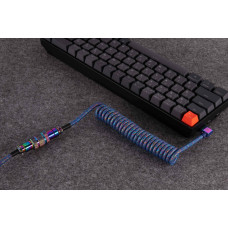 Кабель USB-A/USB-C > USB-C заряджання/синхронізації Keychron, 1.08м, Type-C, Premium Coiled Aviator, синій