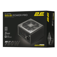 Блок живлення 2E GAMING Solid Power Pro ATX3.1 GEN5.0  (750W), >85%, 80+ Bronze, 120мм, 1xMB 24pin(20+4), 2xCPU 8pin(4+4), 3xMolex, 6xSATA, 4xPCIe 8pin(6+2), 1xPCIe GEN5 16pin, Semi Modular