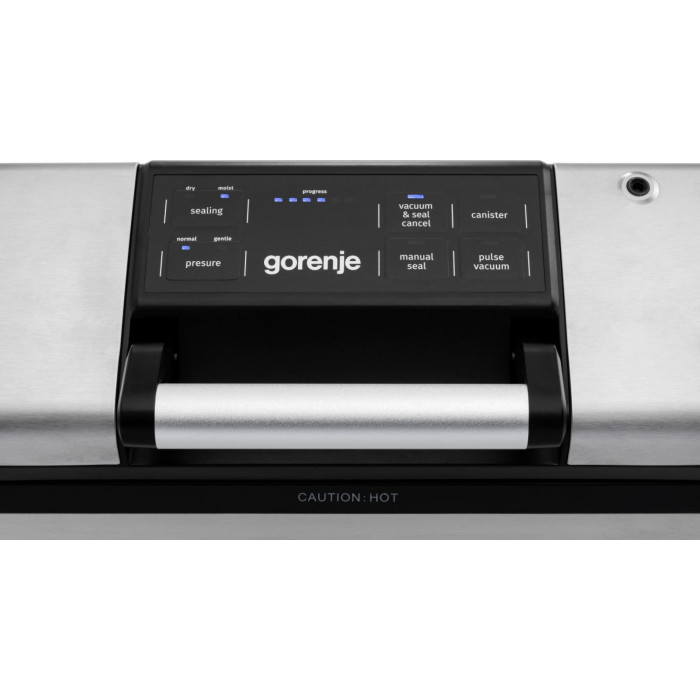 Вакууматор Gorenje для пакетів, 120Вт, 30см, електронне керування, +10 пакетів, нерж, чорний