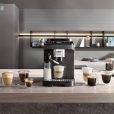 Кавомашина Delonghi Magnifica Evo Next, 1.8л, зерно+мелена, автомат.капуч, дисплей, авторецептів -10, підігрів чашок, подача гар. води, чорний