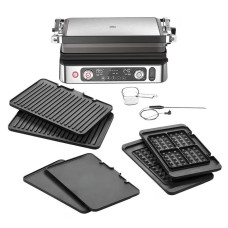 Гриль Braun прижимний MultiGrill 9 Pro, 2200Вт, темп. режимів-6, розкриття на 180°, метал, пластик, металік