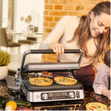 Гриль Braun прижимний MultiGrill 9 Pro, 2200Вт, темп. режимів-6, розкриття на 180°, метал, пластик, металік