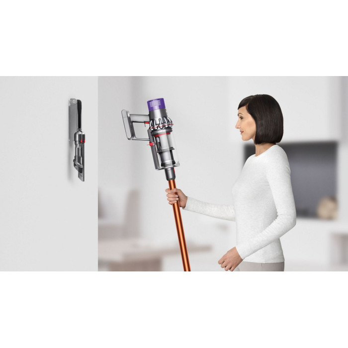 Пилосос Dyson безпровідний V10 Absolute 525Вт, конт пил -0.76л, автон. робота до 60хв, турборежим, сіро-мідний