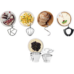 Кухонна машина Kenwood Titanium Chef Baker, 1200Вт, чаша-метал, корпус-метал, насадок-3, вбудовані ваги, дисплей, срібний