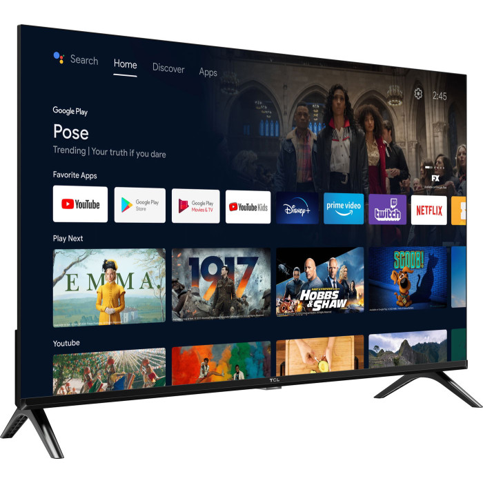 Телевізор 32" TCL LED FHD 60Hz Smart Android TV Black