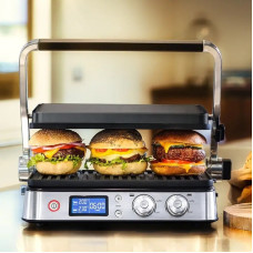 Гриль Braun  прижимний MultiGrill 9 CG 2000Вт, темп. режимів-3, з`ємні пластини, метал