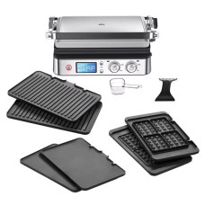 Гриль Braun  прижимний MultiGrill 9 CG 2000Вт, темп. режимів-3, 4 з`ємні пластини + пластини для вафель, метал