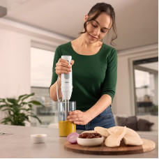 Блендер Braun заглибний MultiQuick 5 Pro, 1000Вт, чаша-600мл, вінчик, міні-подріб.,, білий
