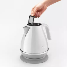 Електрочайник DeLonghi Icona Capitals , 1.7л, нержавіюча сталь, білий