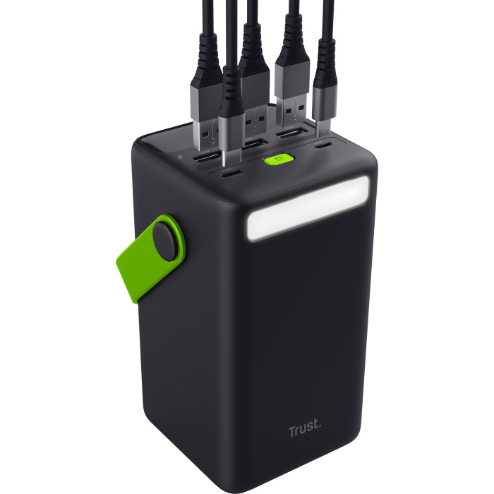 Акумулятор портативний літій-іонний power bank Trust Redoh XXL, 50000мА·год, 3хUSB-A/USB-C, 20W, чорний