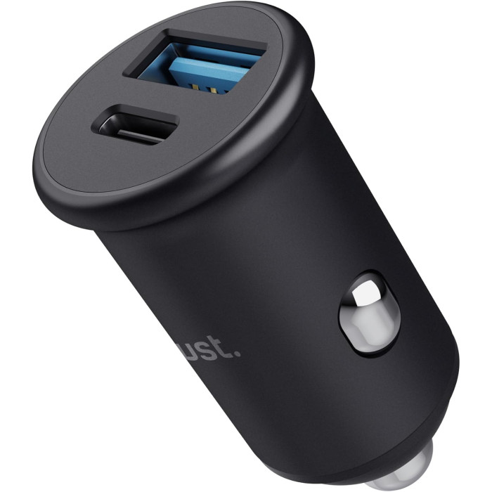 Зарядний пристрій автомобільний Trust 38Вт USB-A/USB-C PD, QC, чорний