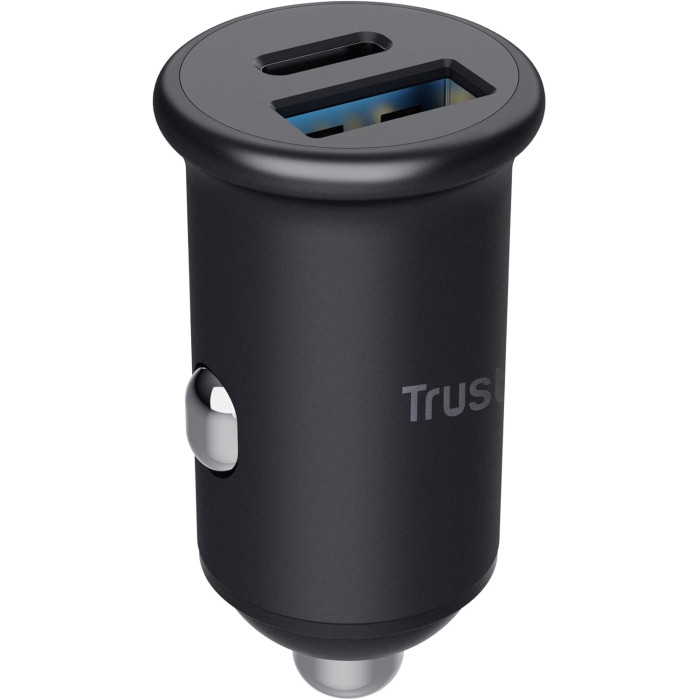 Зарядний пристрій автомобільний Trust 38Вт USB-A/USB-C PD, QC, чорний