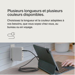 Кабель USB-C > USB-C заряджання/синхронізації Belkin 1м, 240Вт, Type-C, плетений, чорний