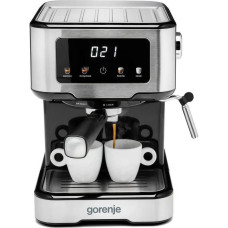 Кавоварка Gorenje ріжкова 1.5л, мелена, ручний капучинатор, нерж