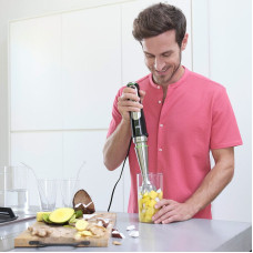 Блендер Braun заглибний MultiQuick 9, 1200Вт, чаша-600мл, вінчик, міні-подріб.,терка, ніж для льоду , чорно-срібний