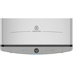 Водонагрівач електр. Ariston плаский слім VELIS TECH 50 EU, 50л, 2*1,5кВт, ун. монтаж, електр. кер-ння, B, Італія, Сірий
