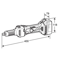 Шліфмашина пряма акумуляторна Makita DGD 800 Z 18В 26000об·хв цанга 3/6/8мм 2кг без АКБ та ЗП