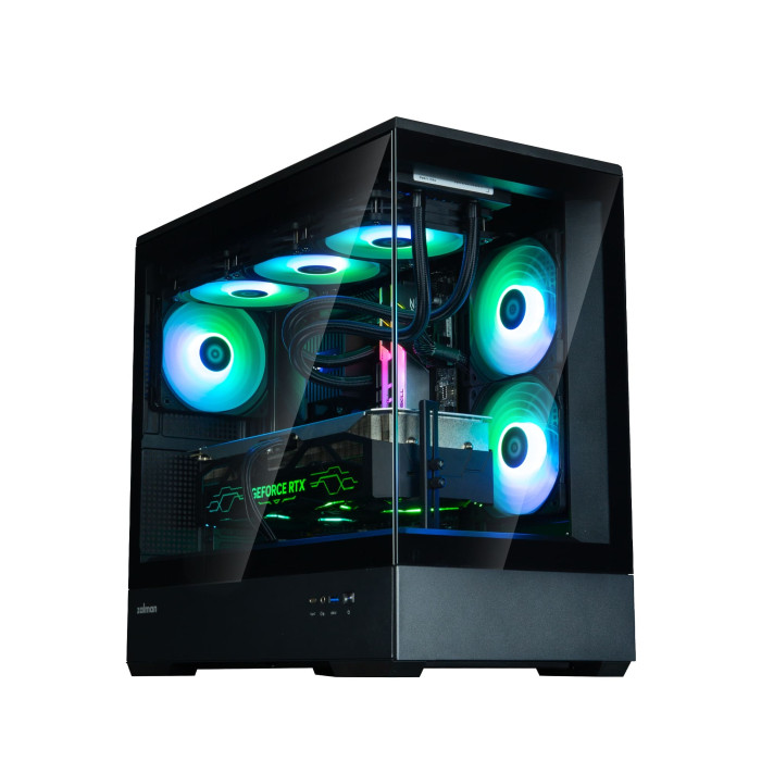 Корпус Zalman P30 Black V2, без БЖ, 1xUSB3.0, 1хUSB Type-C, 3x120мм ARGB, TG Front/Side Panel, mATX, чорний