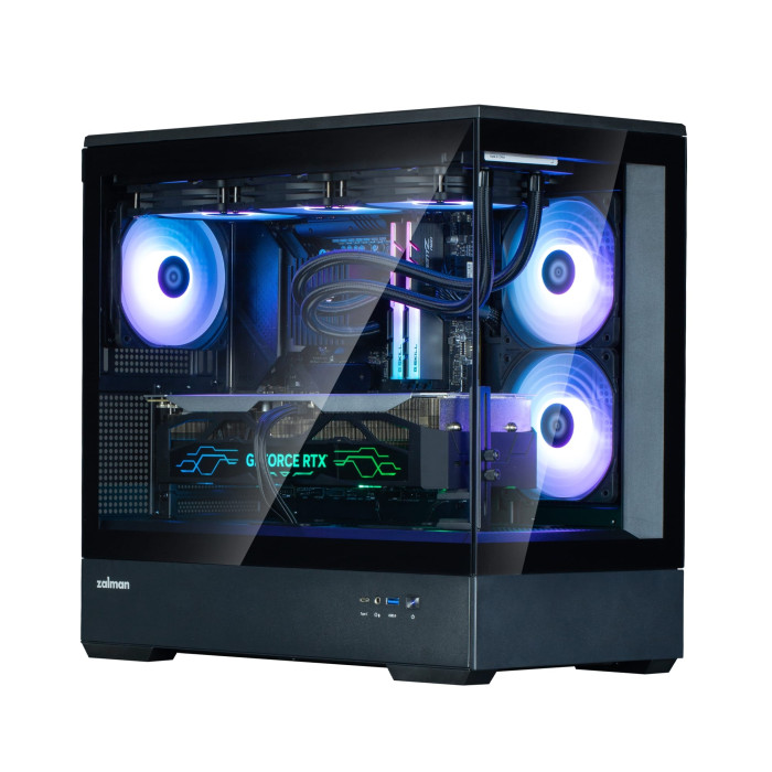 Корпус Zalman P30 Black V2, без БЖ, 1xUSB3.0, 1хUSB Type-C, 3x120мм ARGB, TG Front/Side Panel, mATX, чорний
