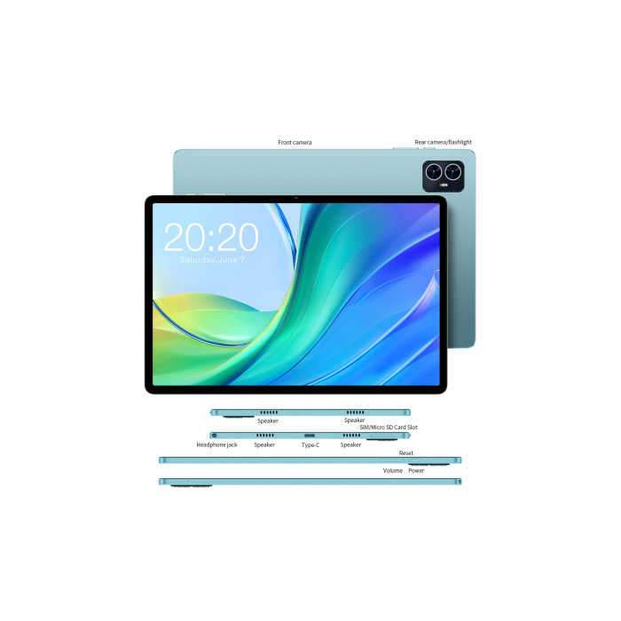 Планшет Teclast M50 10.1" 6ГБ, 128ГБ, LTE, 6000мА•год, Android, блакитний