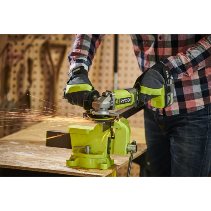Шліфмашина кутова акумуляторна Ryobi ONE+ RAG18125-1C40S 125мм 18В 1х4А·год 9000об·хв 2.2кг сумка